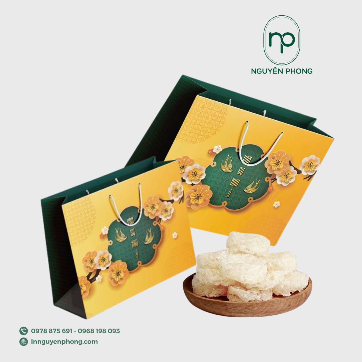 Túi giấy đựng yến sào làm quà tặng